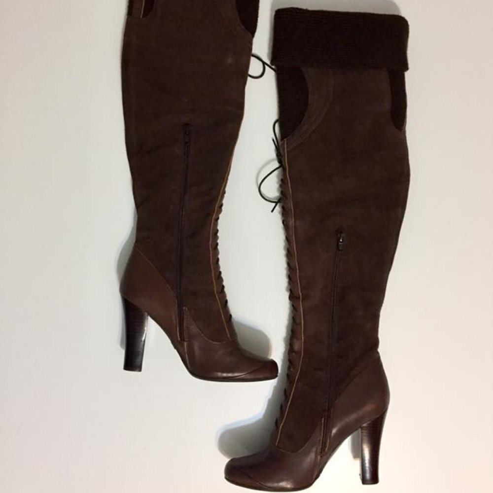 Sam Edelman Brown Lace-up Over-the-knee Boots